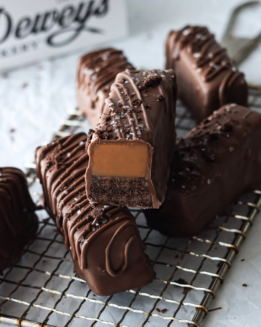 Dewey's Caramel Brownie Crisp Bars