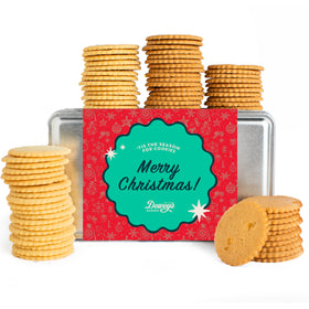 "Merry Christmas" Sugar and Triple Ginger Moravian Cookie Gift Tin