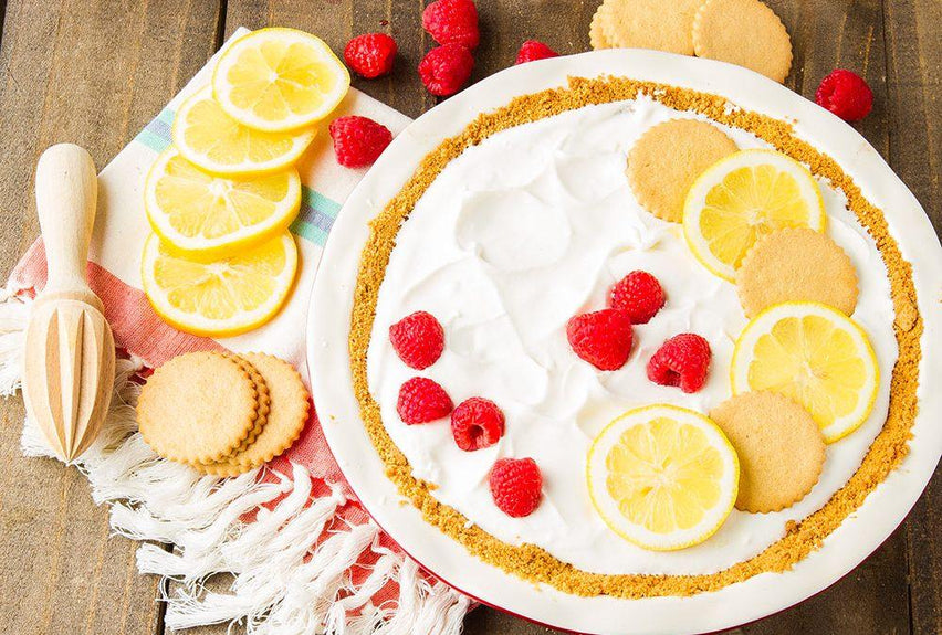Lemon Raspberry Pie with Meyer Lemon Cookie Crust