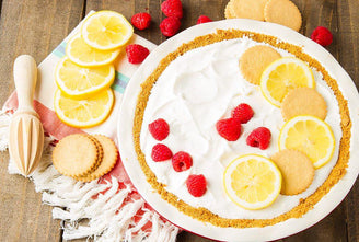Lemon Raspberry Pie with Meyer Lemon Cookie Crust