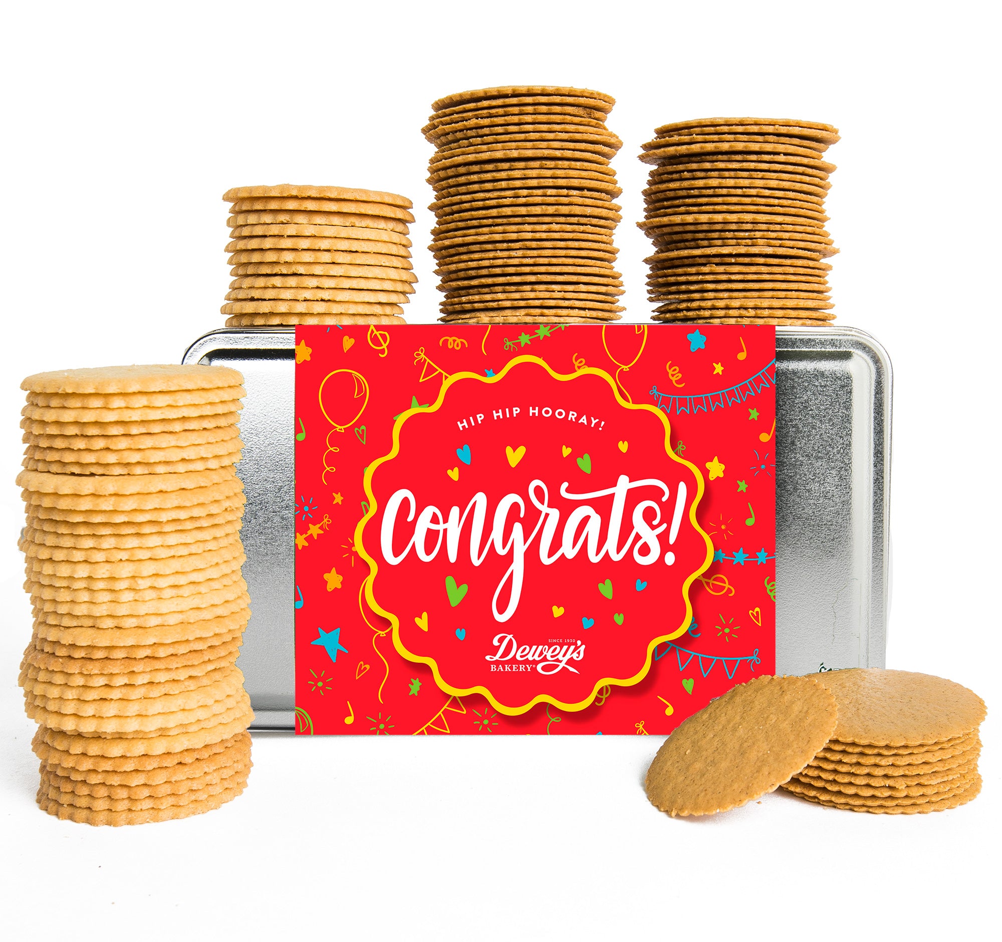 "Congratulations" Sugar and Triple Ginger Moravian Cookie Gift Tin