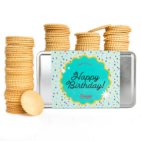 "Happy Birthday" Lemon and Lime Moravian Cookie Gift Tin