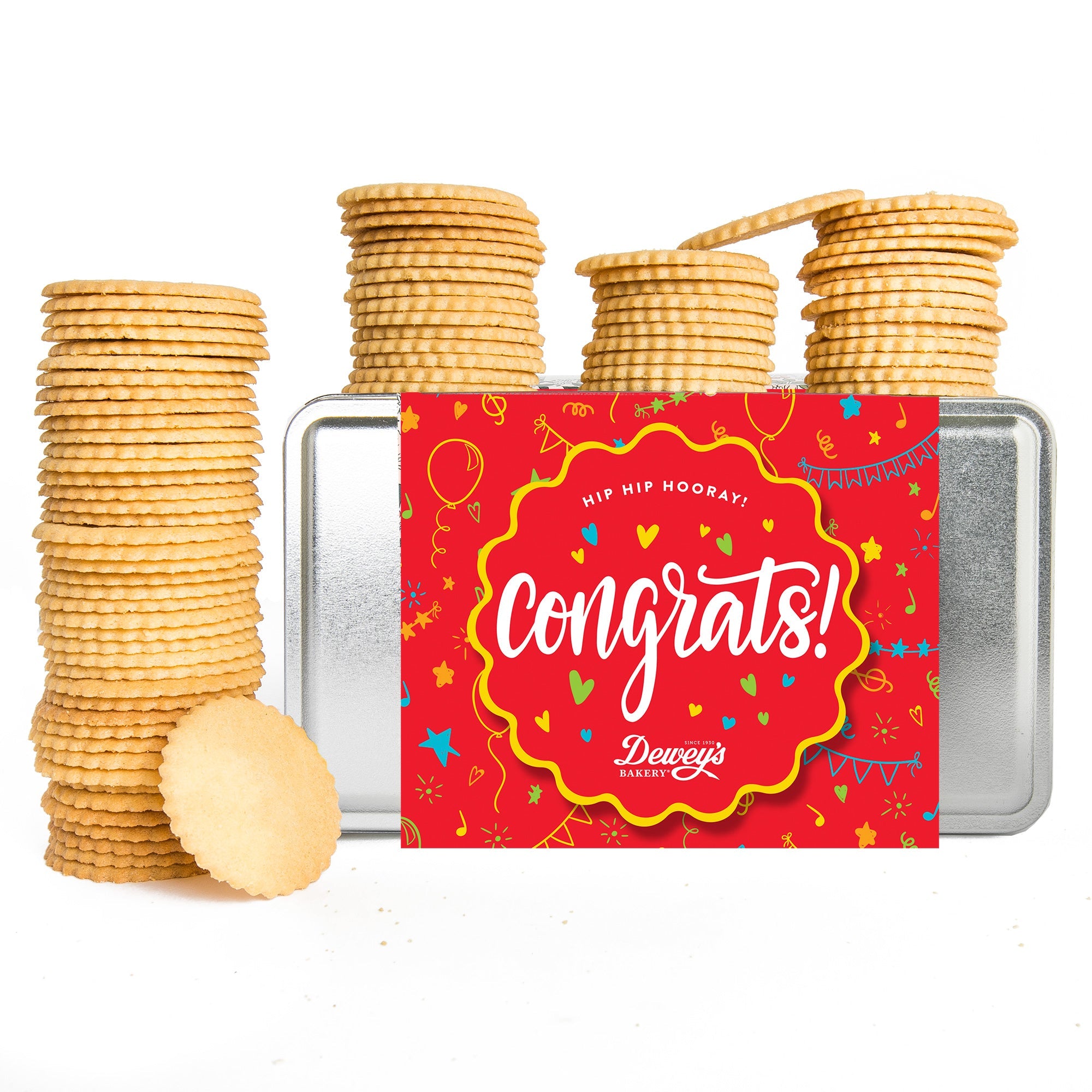 "Congratulations" Lemon and Lime Moravian Cookie Gift Tin