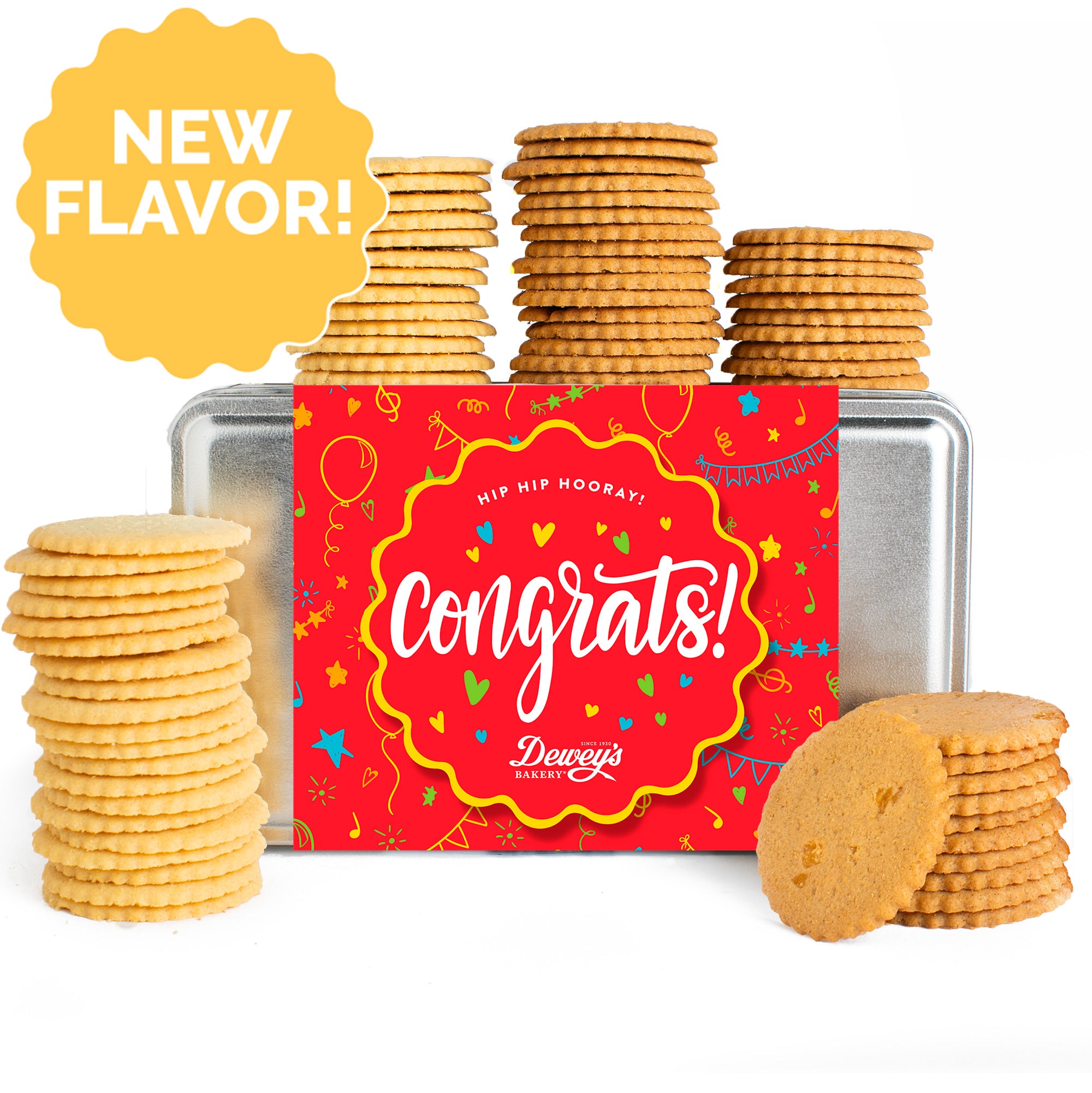 "Congratulations" Sugar and Triple Ginger Moravian Cookie Gift Tin