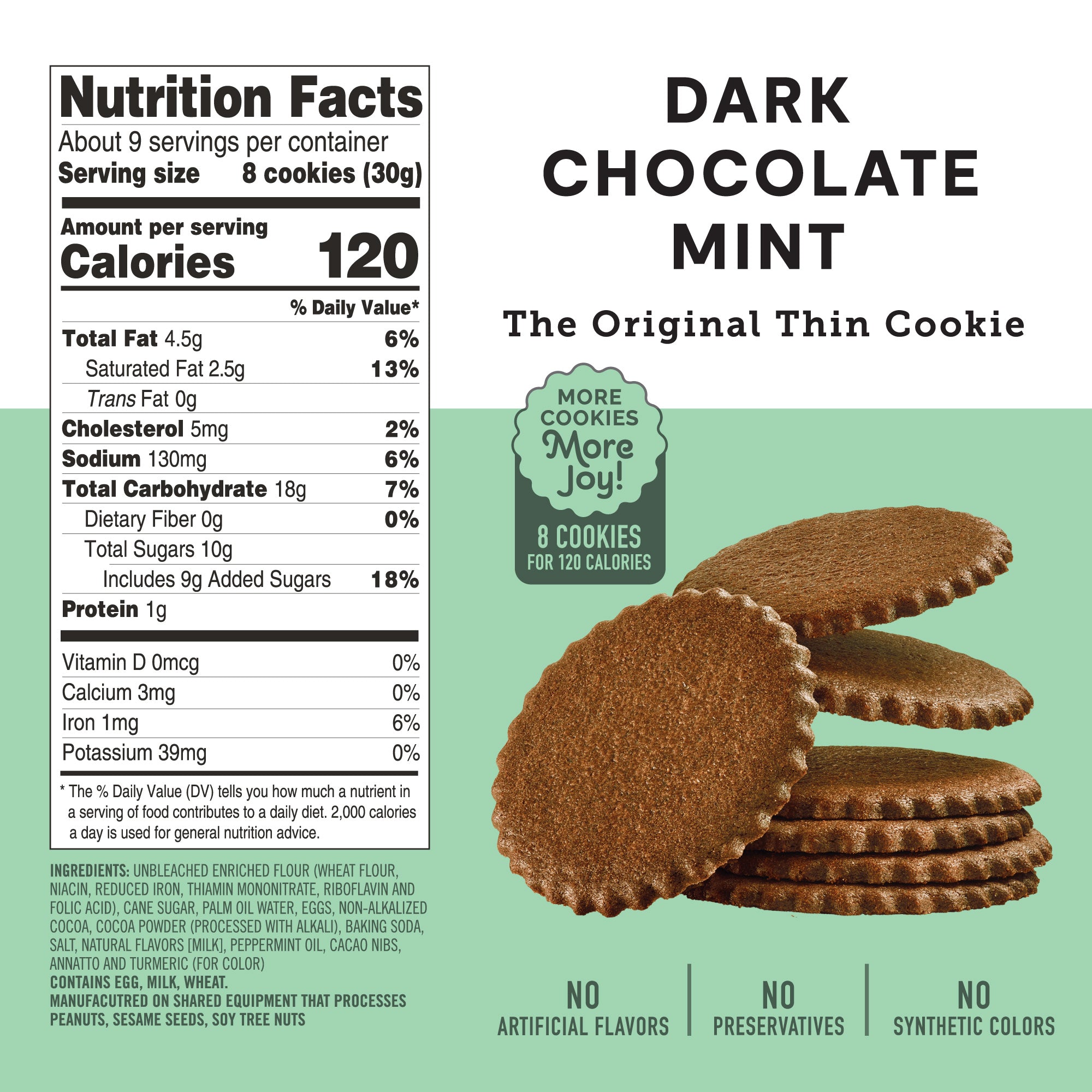 Dark Chocolate Mint Cookies 2-Pack, 18oz