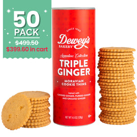 Triple Ginger Cookie Tube, Bulk Pack of 50