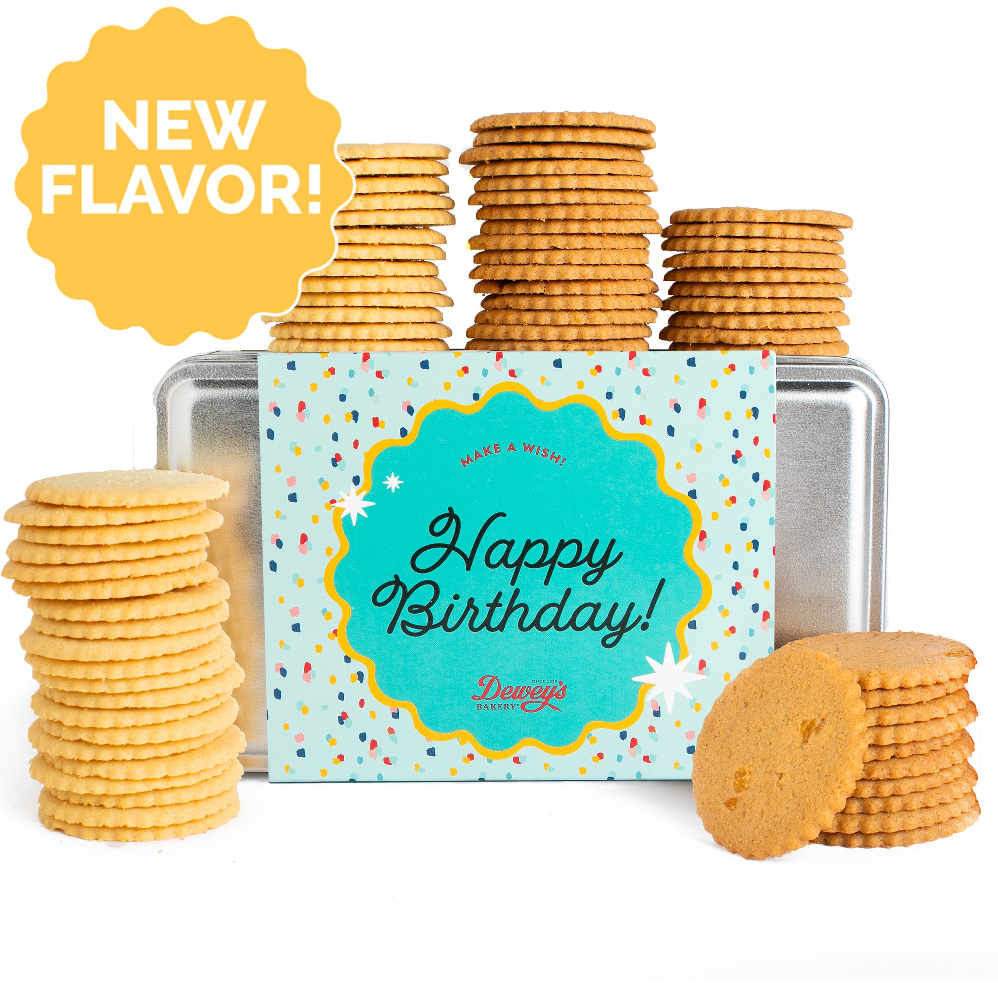 "Happy Birthday" Sugar and Triple Ginger Moravian Cookie Gift Tin