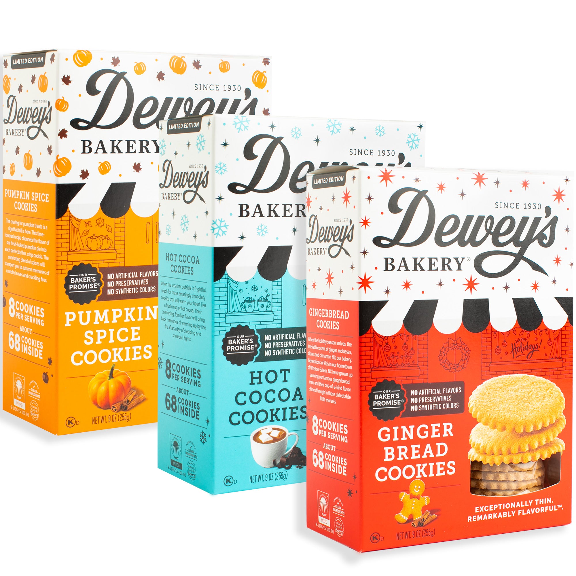 Hot Cocoa, Gingerbread, and Pumpkin Spice Cookie 3-Pack