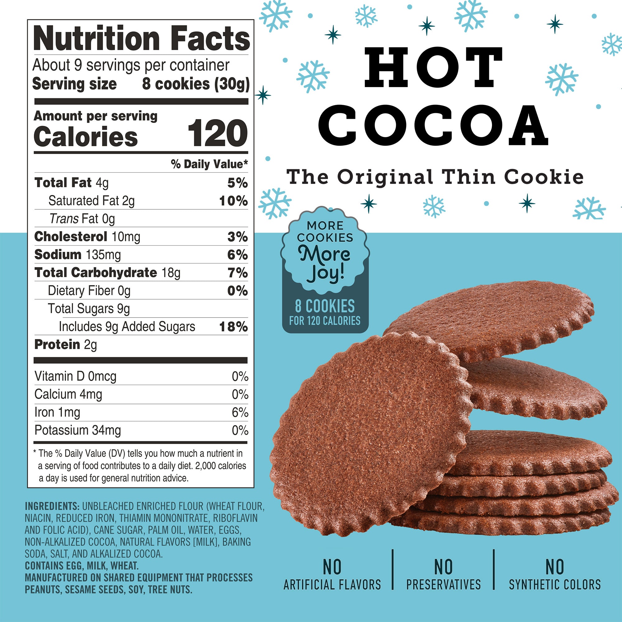 Hot Cocoa, Gingerbread, and Pumpkin Cookies, 3-9oz boxes