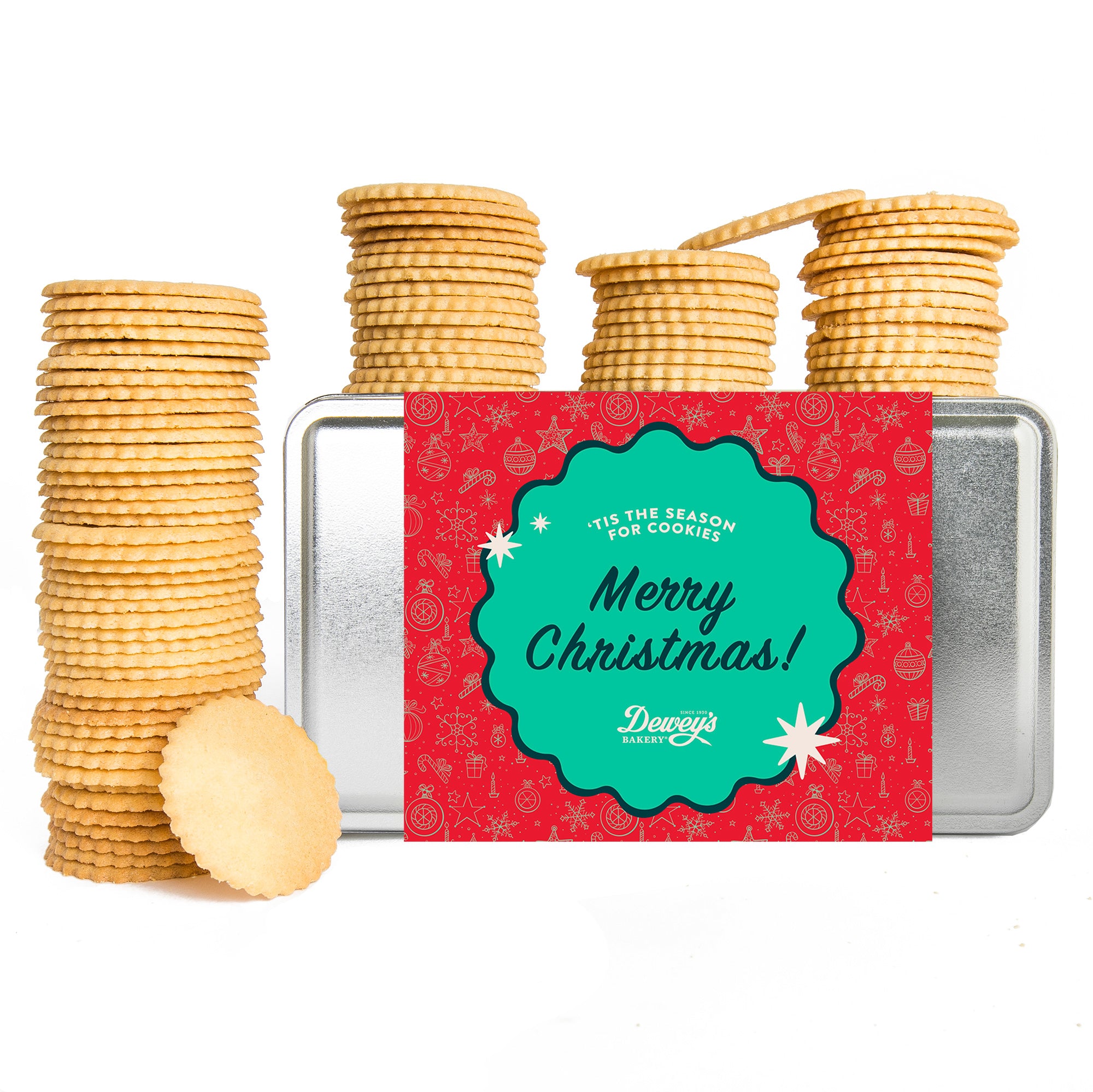 "Merry Christmas" Lemon and Lime Moravian Cookie Gift Tin