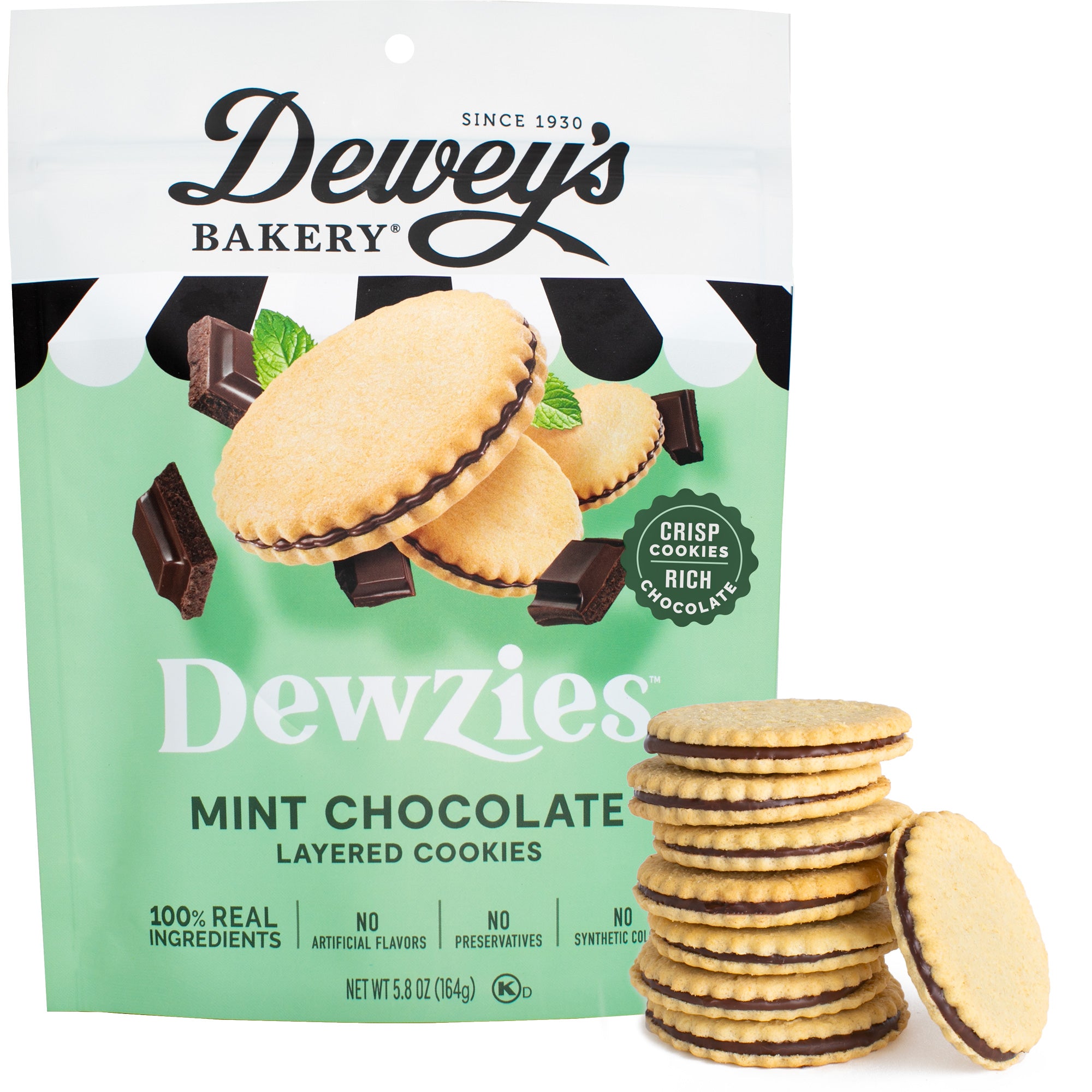 Mint Chocolate Dewzies Layered Cookies