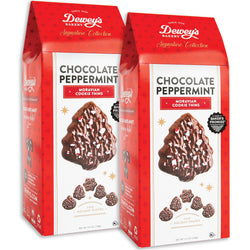 Chocolate Enrobed Peppermint Cookies in Holiday Shapes (Pack of 2)