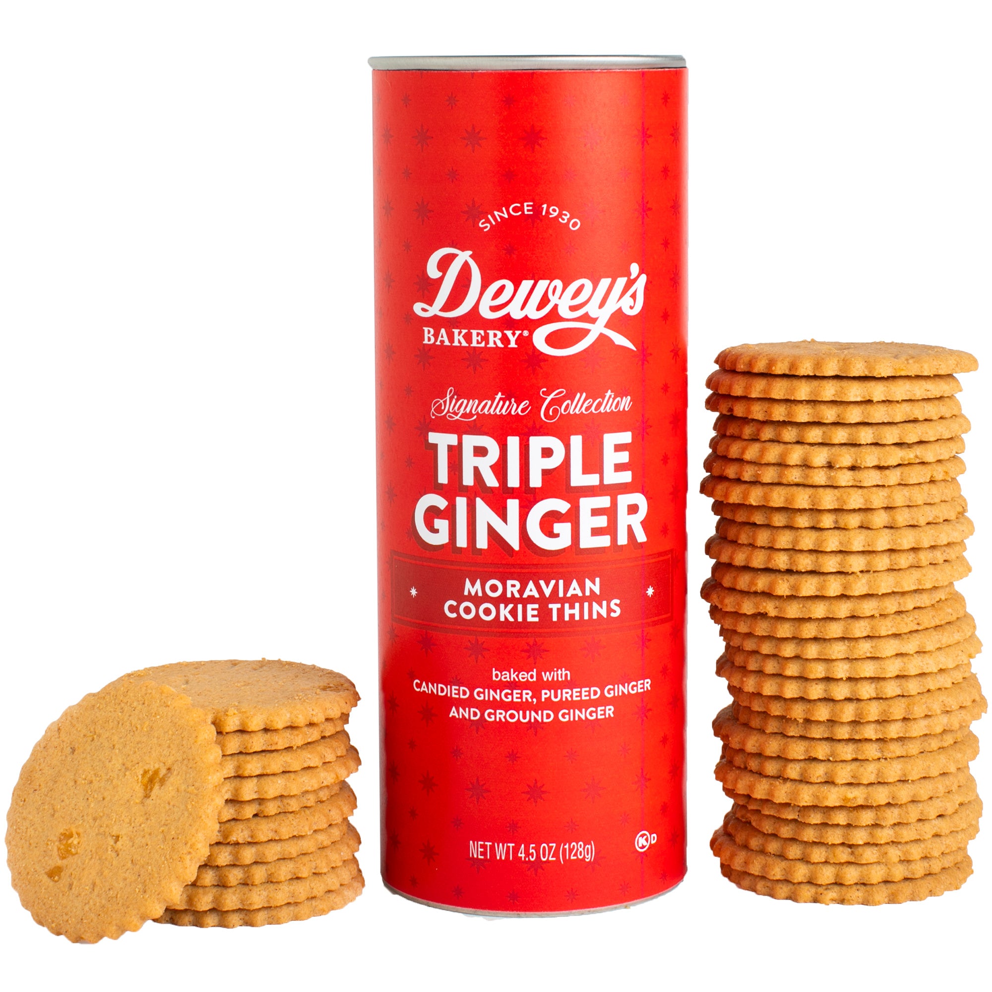 Triple Ginger Moravian Cookie Thins Tube