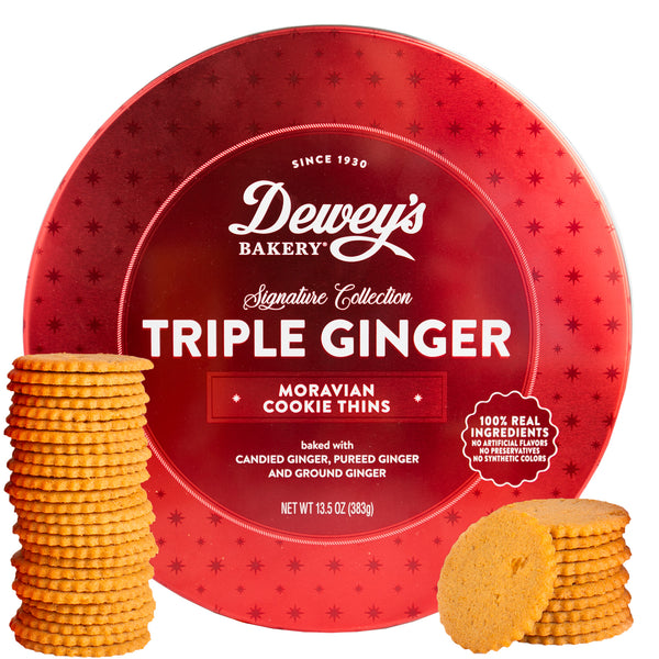 Triple Ginger Moravian Cookie Gift Tin – Dewey's Bakery