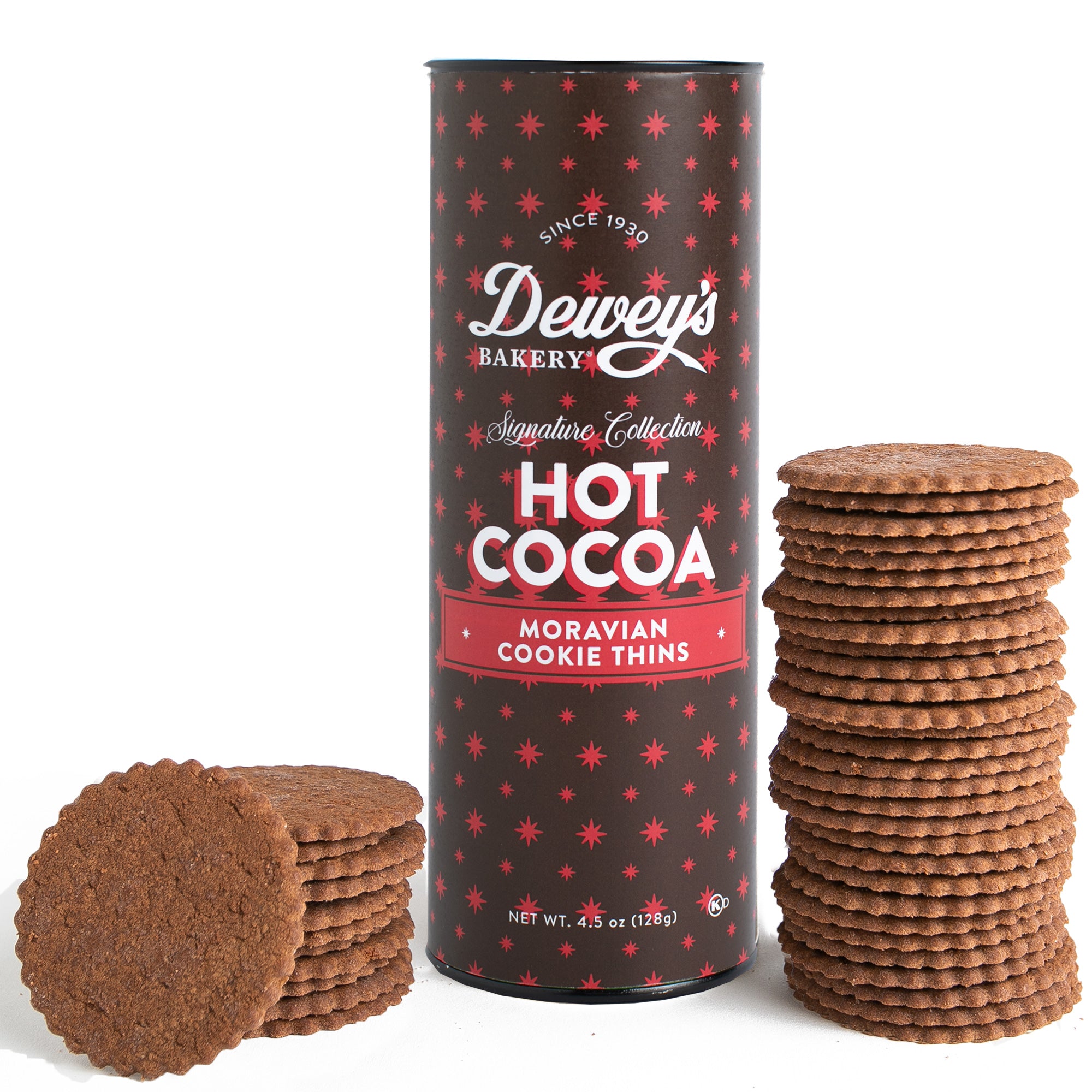 Hot Cocoa Moravian Cookie Thins Tube