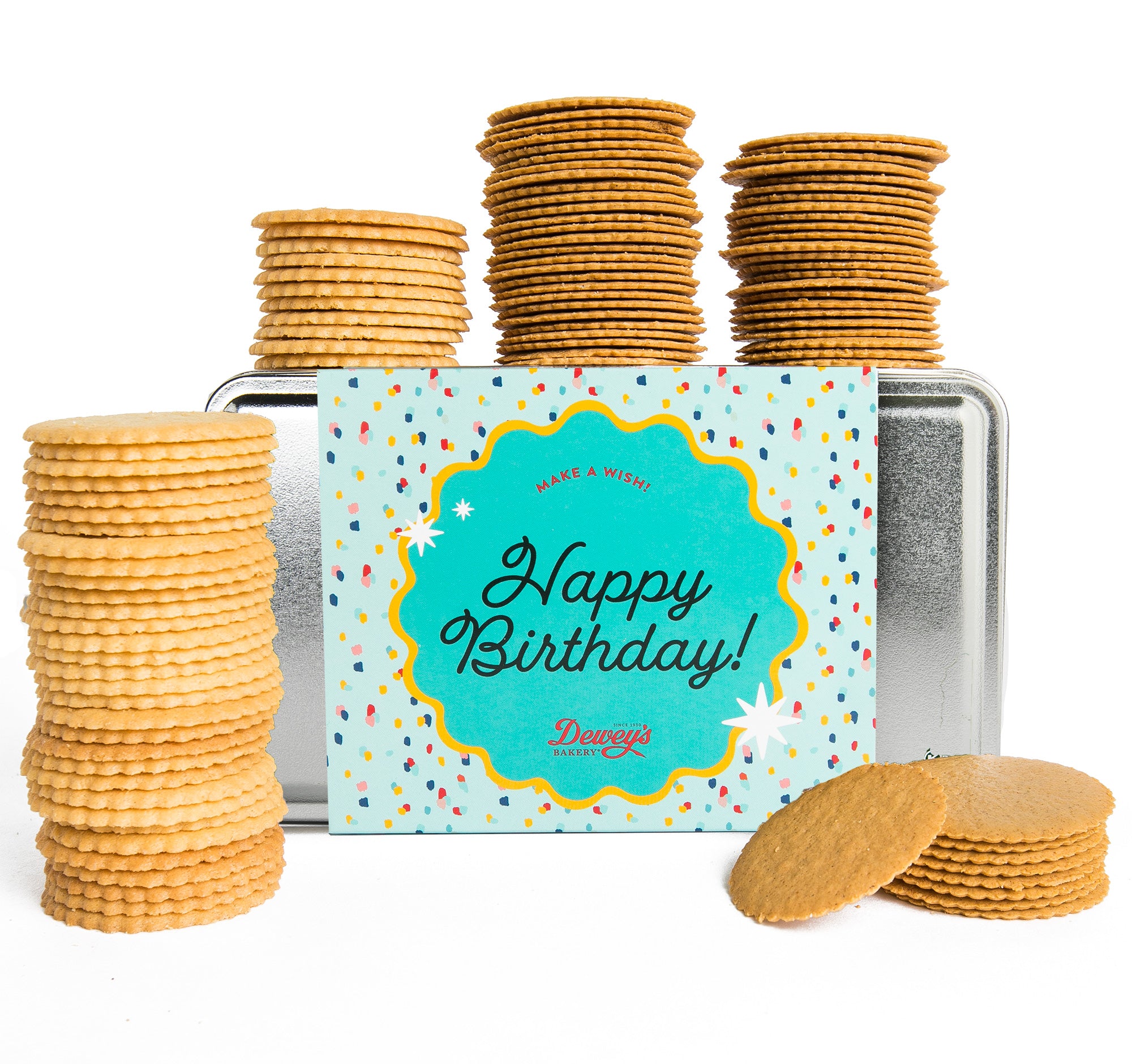 "Happy Birthday" Sugar & Ginger Spice Moravian Cookie Gift Tin