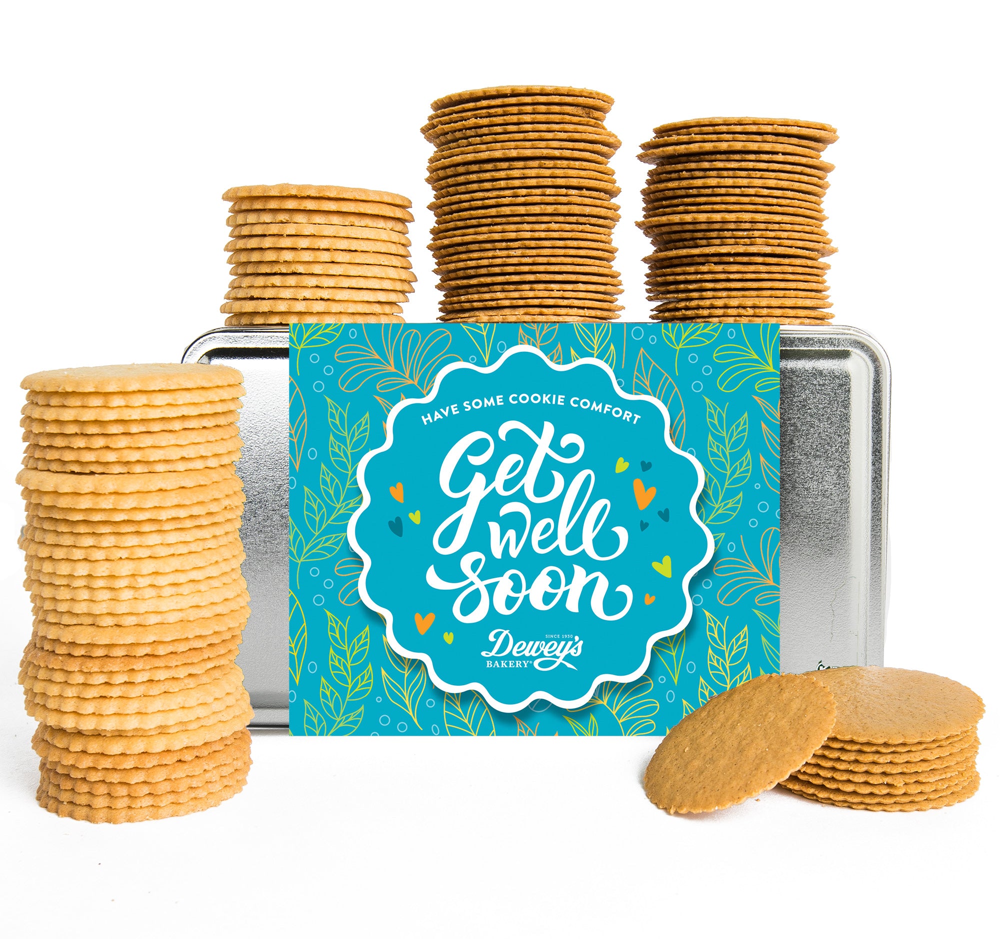 "Get Well Soon" Sugar & Ginger Spice Moravian Cookie Gift Tin