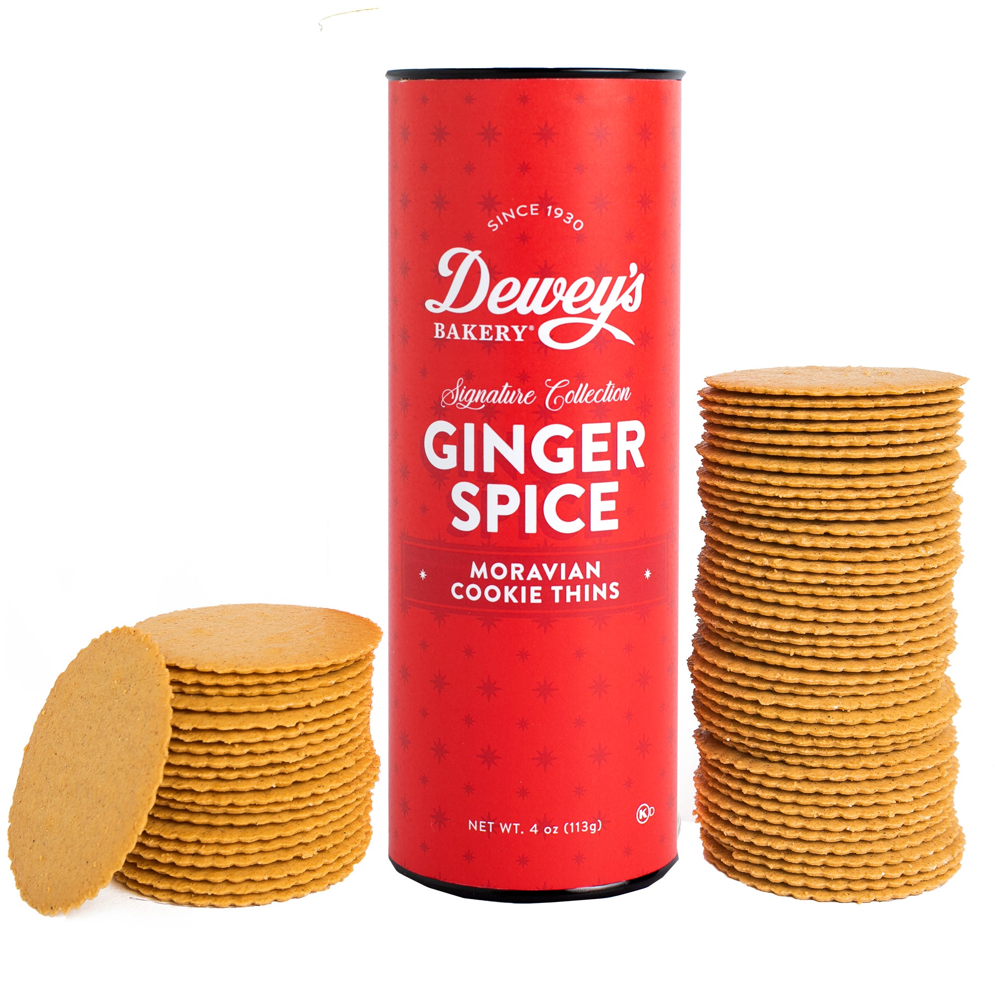 Ginger Spice Moravian Cookie Thins Tube