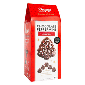 Chocolate Enrobed Peppermint Holiday Shaped Moravian Cookie