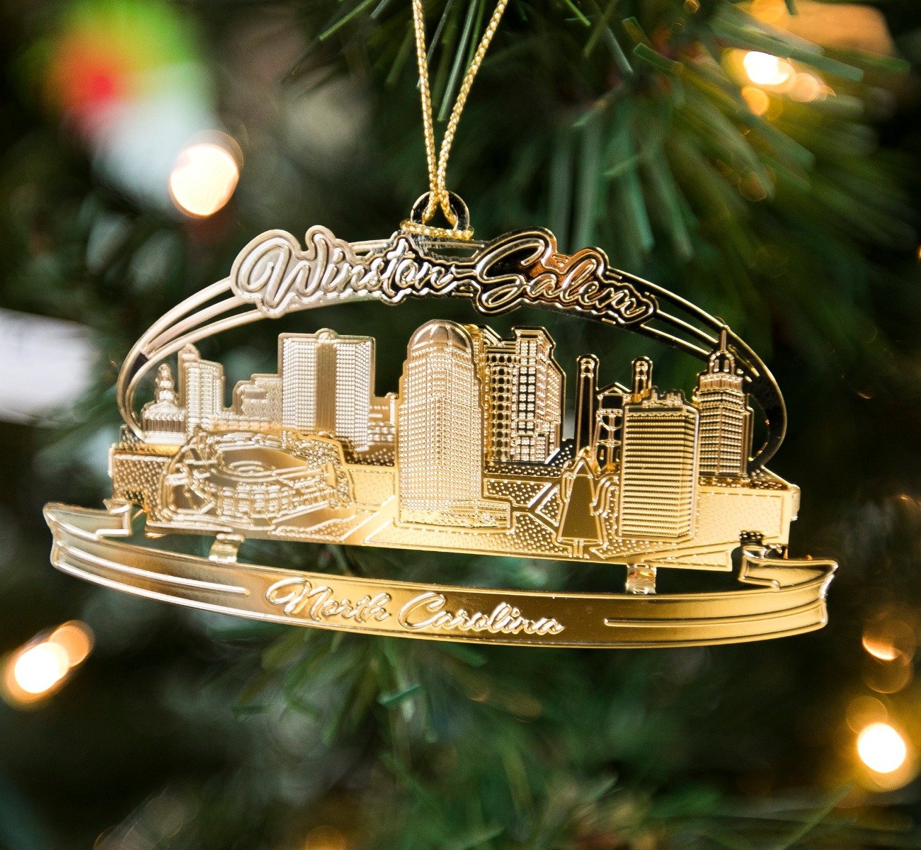 Gold Winston-Salem Ornament